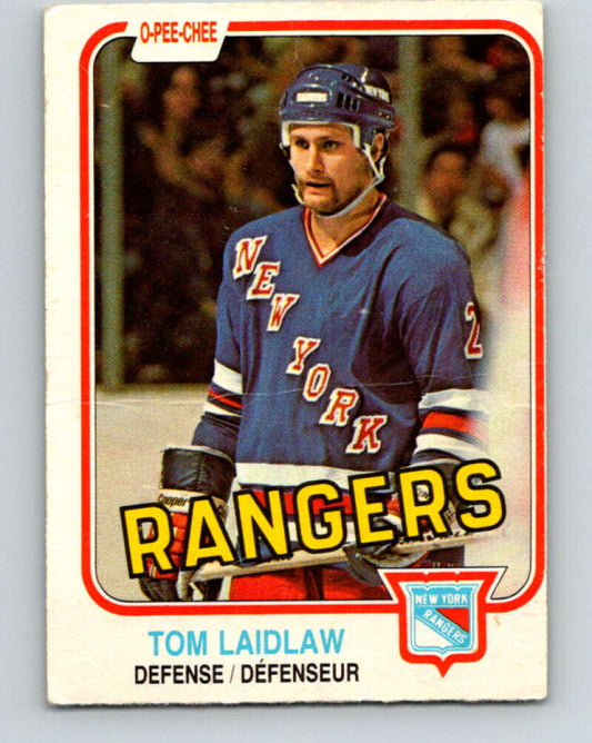 1981-82 O-Pee-Chee #234 Tom Laidlaw  RC Rookie New York Rangers  V31163