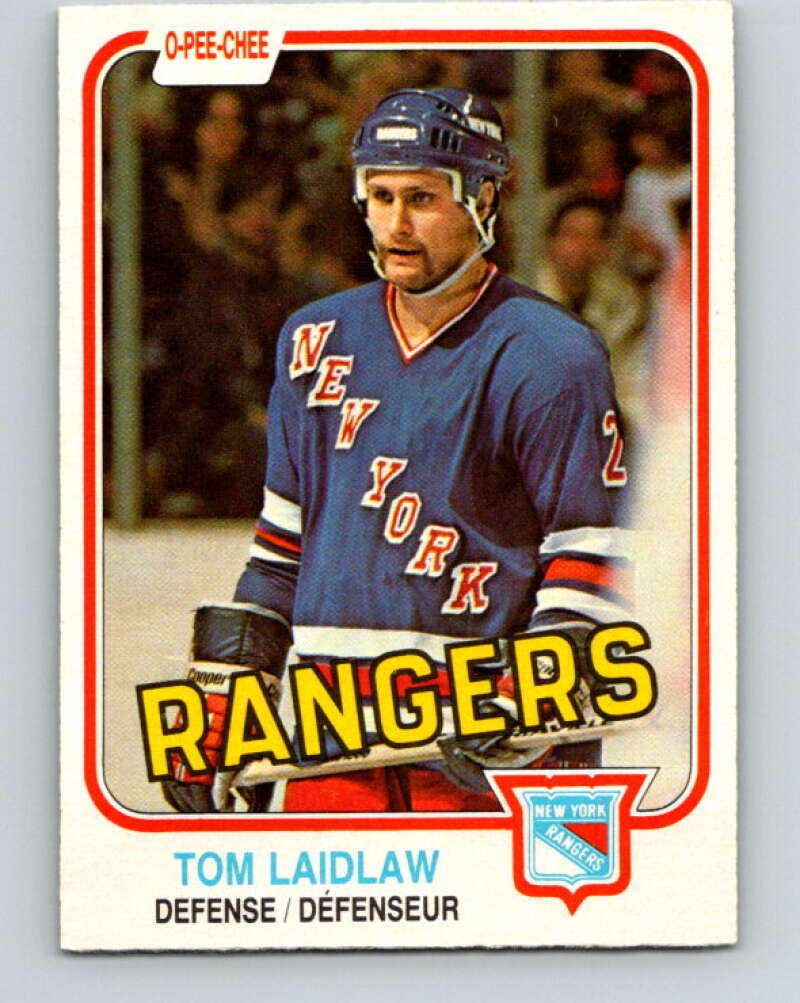 1981-82 O-Pee-Chee #234 Tom Laidlaw  RC Rookie New York Rangers  V31166