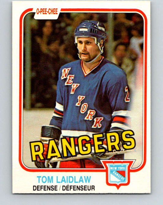 1981-82 O-Pee-Chee #234 Tom Laidlaw  RC Rookie New York Rangers  V31167