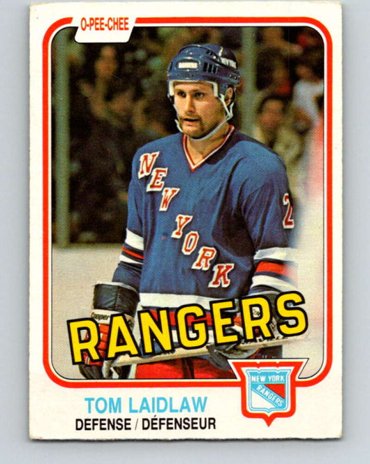 1981-82 O-Pee-Chee #234 Tom Laidlaw  RC Rookie New York Rangers  V31168