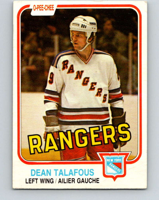 1981-82 O-Pee-Chee #235 Dean Talafous  New York Rangers  V31171