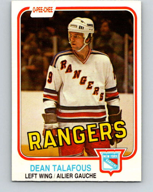 1981-82 O-Pee-Chee #235 Dean Talafous  New York Rangers  V31173