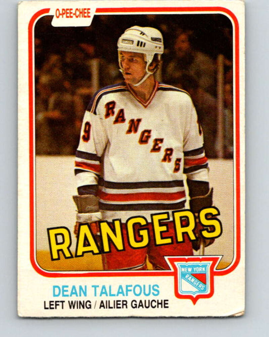 1981-82 O-Pee-Chee #235 Dean Talafous  New York Rangers  V31174