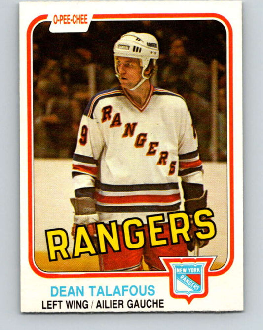 1981-82 O-Pee-Chee #235 Dean Talafous  New York Rangers  V31176