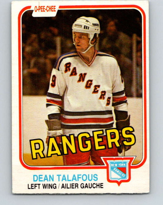 1981-82 O-Pee-Chee #235 Dean Talafous  New York Rangers  V31177