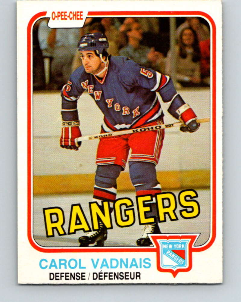 1981-82 O-Pee-Chee #236 Carol Vadnais  New York Rangers  V31179