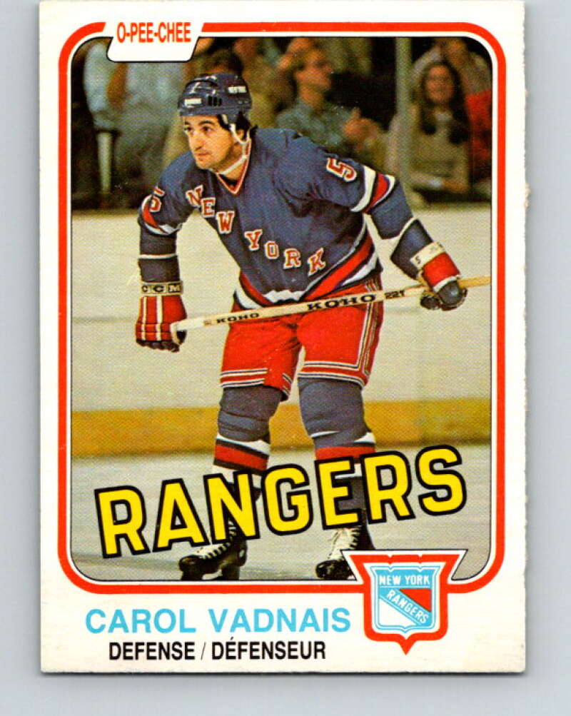 1981-82 O-Pee-Chee #236 Carol Vadnais  New York Rangers  V31180