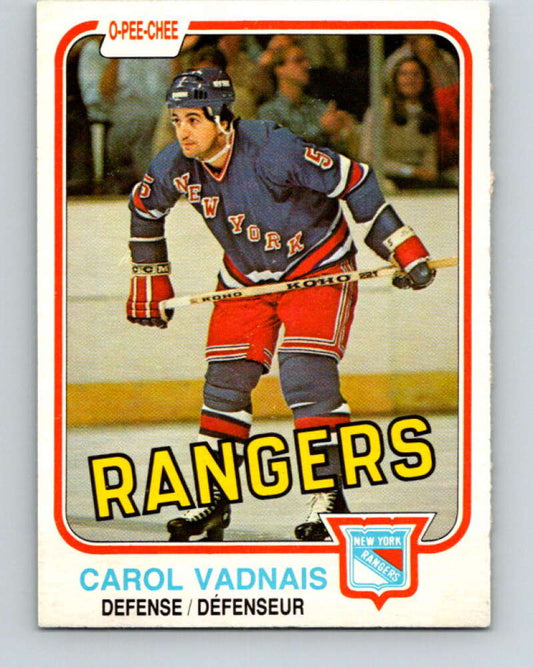 1981-82 O-Pee-Chee #236 Carol Vadnais  New York Rangers  V31180
