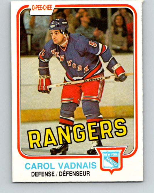 1981-82 O-Pee-Chee #236 Carol Vadnais  New York Rangers  V31181