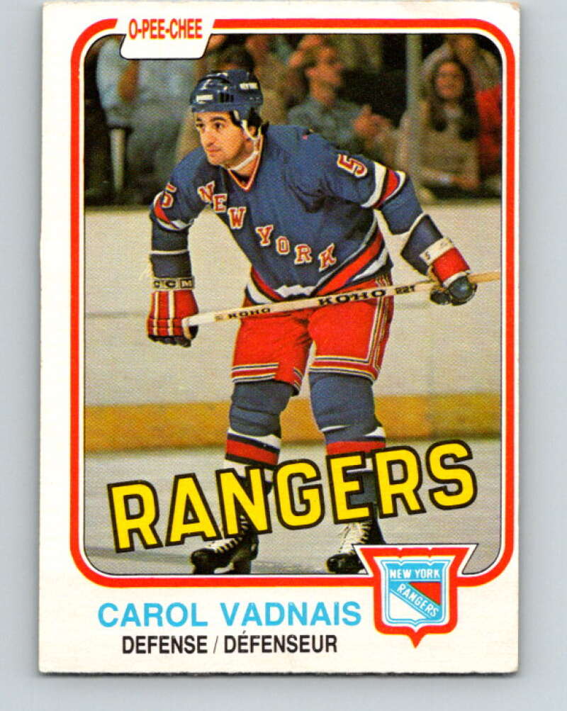 1981-82 O-Pee-Chee #236 Carol Vadnais  New York Rangers  V31182