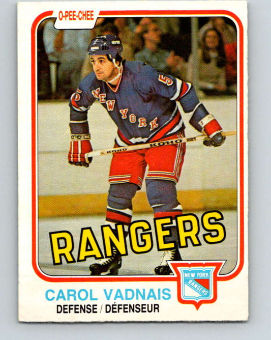 1981-82 O-Pee-Chee #236 Carol Vadnais  New York Rangers  V31183
