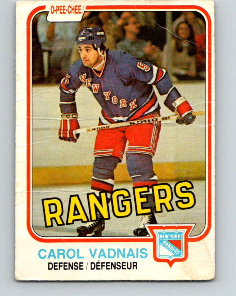 1981-82 O-Pee-Chee #236 Carol Vadnais  New York Rangers  V31188