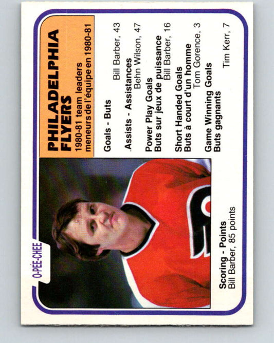1981-82 O-Pee-Chee #253 Bill Barber TL  Philadelphia Flyers  V31285