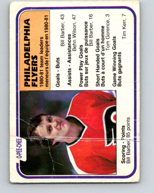 1981-82 O-Pee-Chee #253 Bill Barber TL  Philadelphia Flyers  V31286