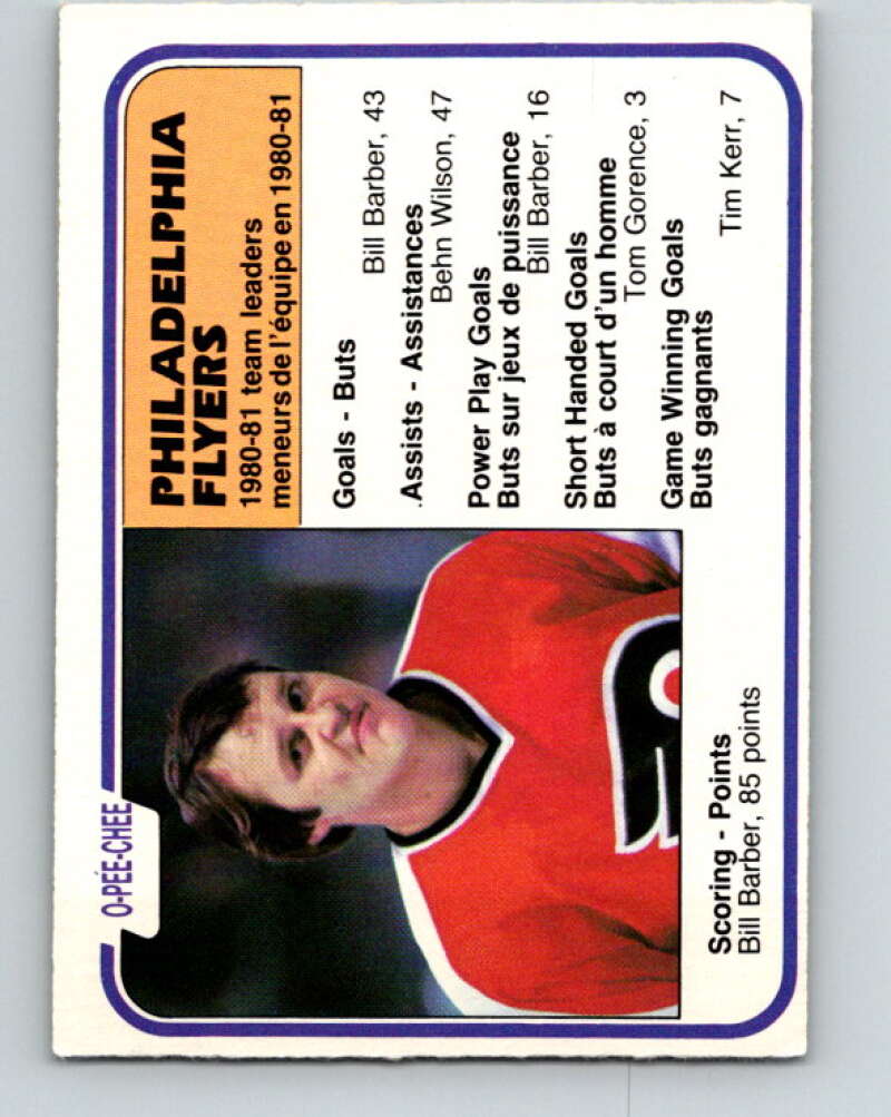 1981-82 O-Pee-Chee #253 Bill Barber TL  Philadelphia Flyers  V31287