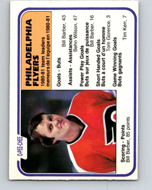 1981-82 O-Pee-Chee #253 Bill Barber TL  Philadelphia Flyers  V31287