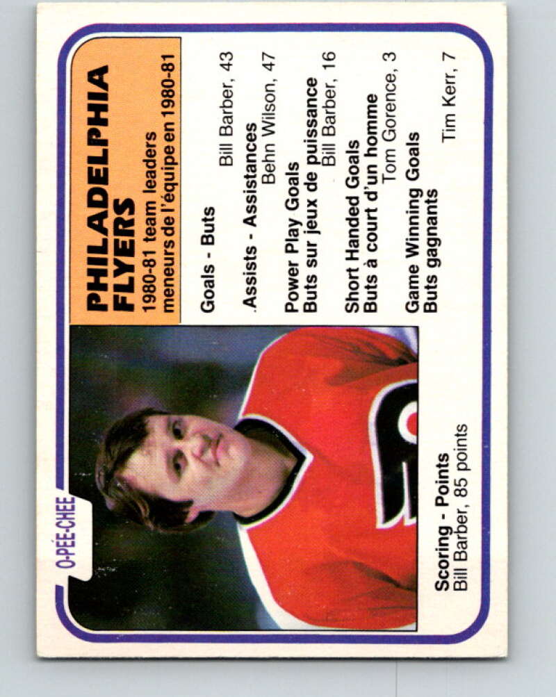 1981-82 O-Pee-Chee #253 Bill Barber TL  Philadelphia Flyers  V31288
