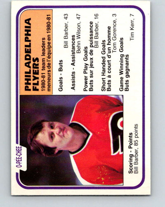 1981-82 O-Pee-Chee #253 Bill Barber TL  Philadelphia Flyers  V31289