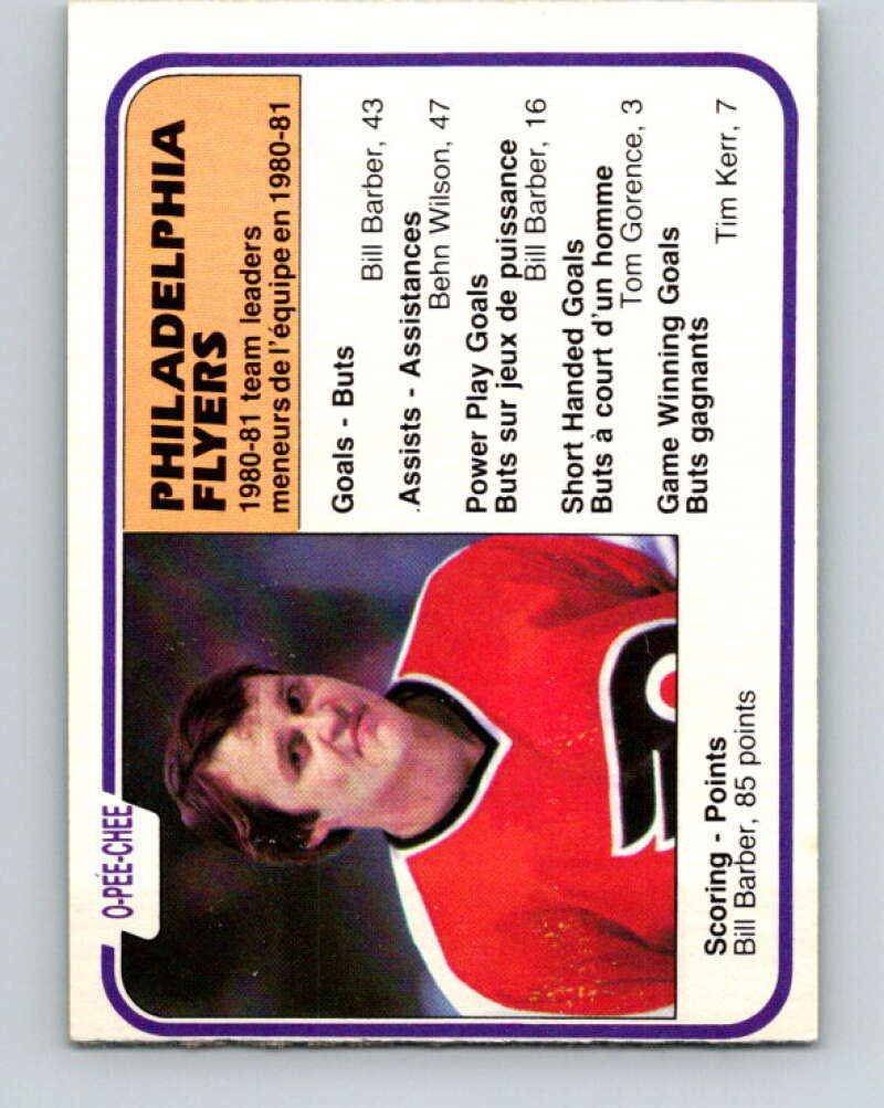 1981-82 O-Pee-Chee #253 Bill Barber TL  Philadelphia Flyers  V31290
