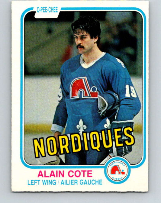 1981-82 O-Pee-Chee #272 Alain Cote  Quebec Nordiques  V31419