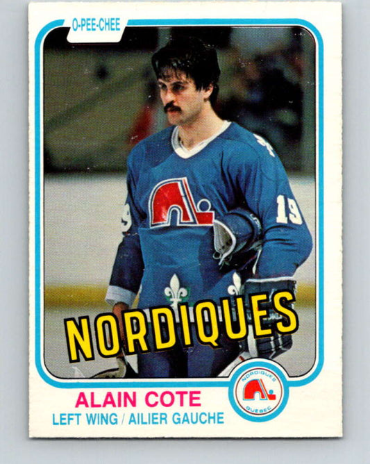 1981-82 O-Pee-Chee #272 Alain Cote  Quebec Nordiques  V31420