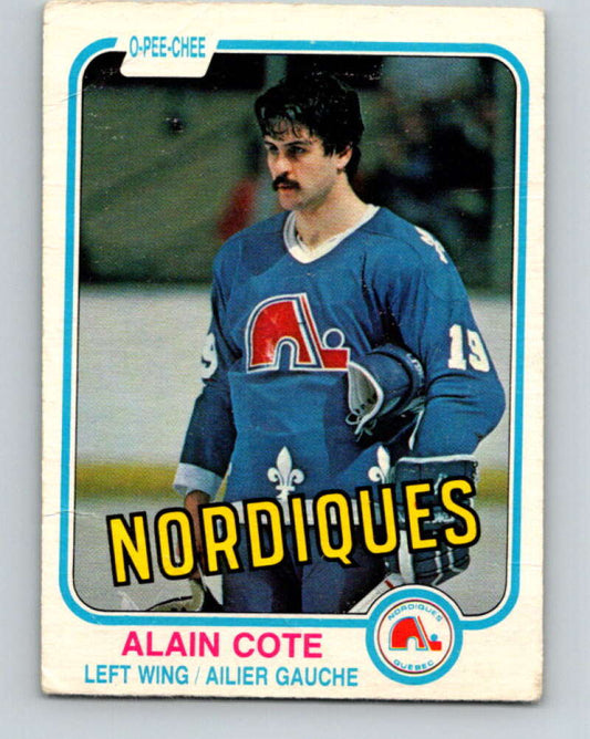 1981-82 O-Pee-Chee #272 Alain Cote  Quebec Nordiques  V31421