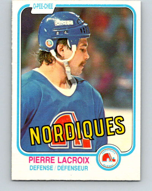 1981-82 O-Pee-Chee #278 Pierre Lacroix  RC Rookie Quebec Nordiques  V31450