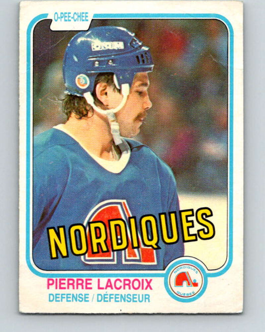 1981-82 O-Pee-Chee #278 Pierre Lacroix  RC Rookie Quebec Nordiques  V31451