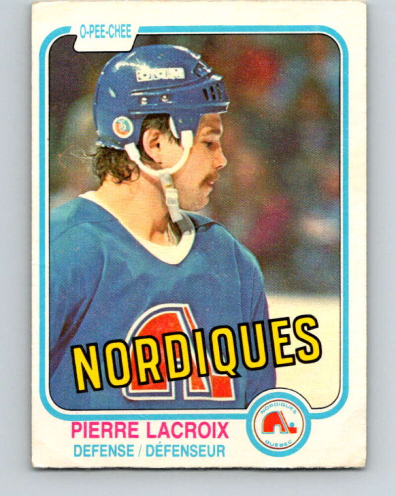 1981-82 O-Pee-Chee #278 Pierre Lacroix  RC Rookie Quebec Nordiques  V31452