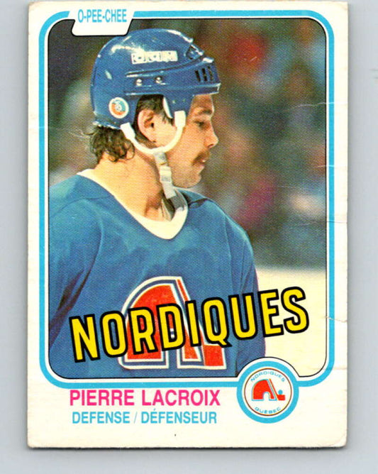 1981-82 O-Pee-Chee #278 Pierre Lacroix  RC Rookie Quebec Nordiques  V31453