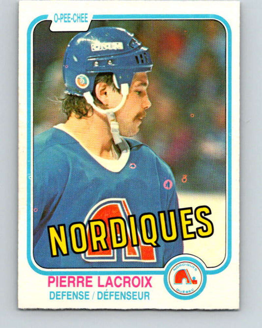 1981-82 O-Pee-Chee #278 Pierre Lacroix  RC Rookie Quebec Nordiques  V31456