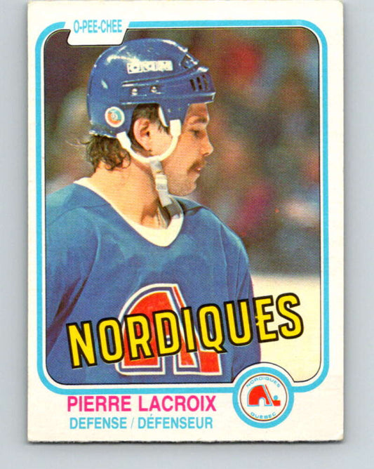 1981-82 O-Pee-Chee #278 Pierre Lacroix  RC Rookie Quebec Nordiques  V31458