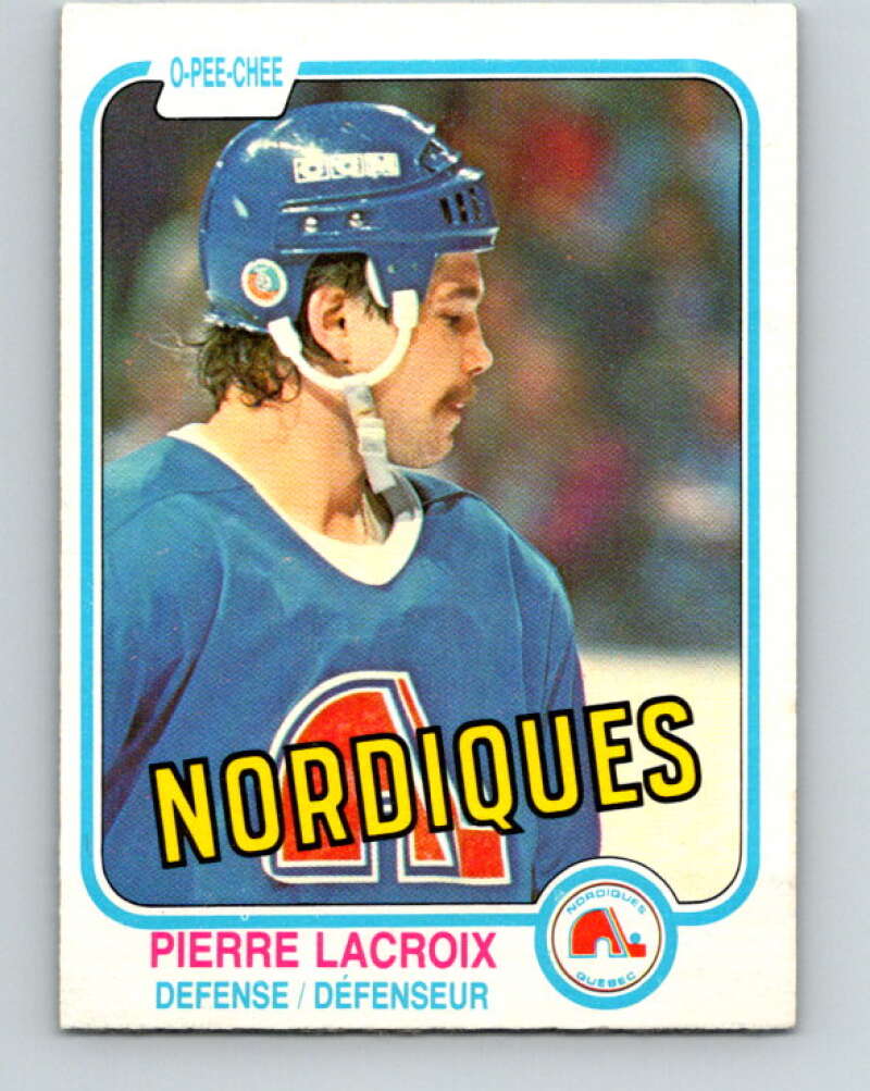 1981-82 O-Pee-Chee #278 Pierre Lacroix  RC Rookie Quebec Nordiques  V31459