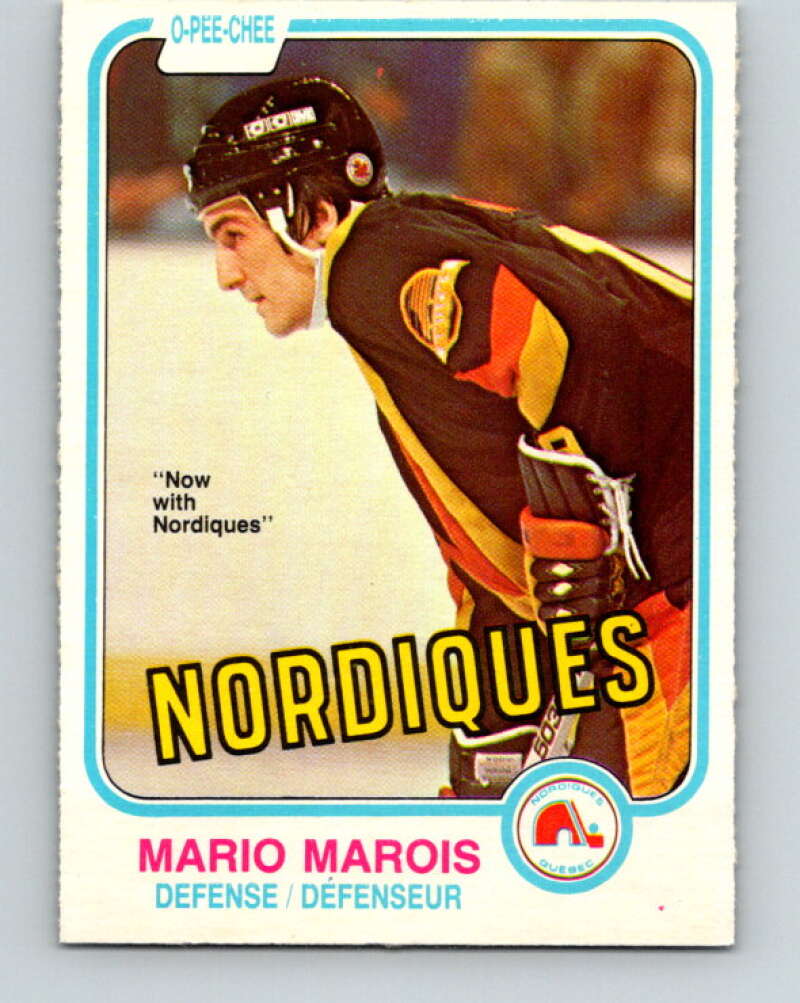 1981-82 O-Pee-Chee #279 Mario Marois  RC Rookie Quebec Nordiques  V31461