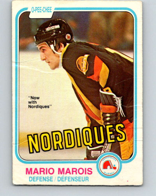 1981-82 O-Pee-Chee #279 Mario Marois  RC Rookie Quebec Nordiques  V31462