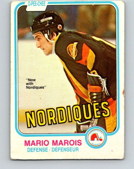 1981-82 O-Pee-Chee #279 Mario Marois  RC Rookie Quebec Nordiques  V31463