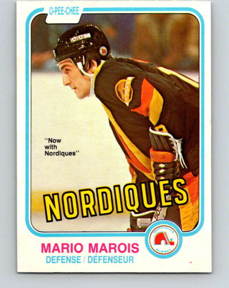 1981-82 O-Pee-Chee #279 Mario Marois  RC Rookie Quebec Nordiques  V31465