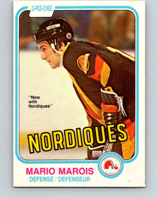 1981-82 O-Pee-Chee #279 Mario Marois  RC Rookie Quebec Nordiques  V31466