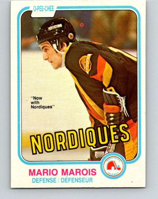 1981-82 O-Pee-Chee #279 Mario Marois  RC Rookie Quebec Nordiques  V31467