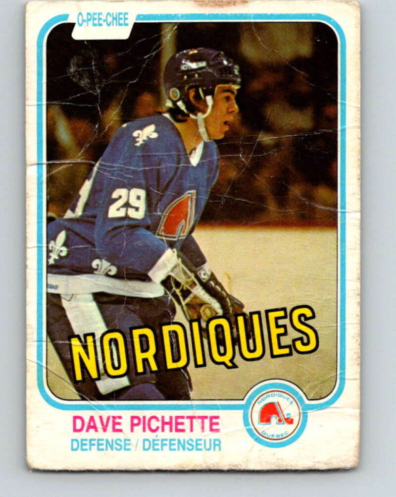 1981-82 O-Pee-Chee #280 Dave Pichette  RC Rookie Quebec Nordiques  V31470