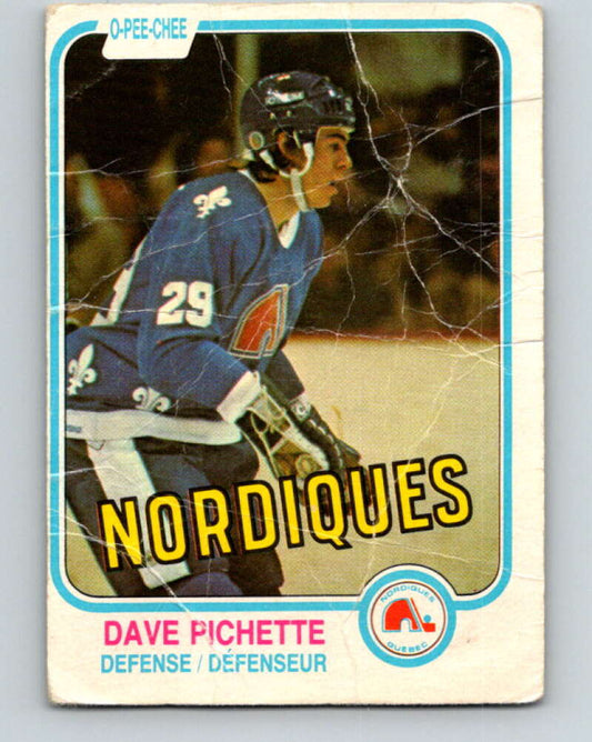 1981-82 O-Pee-Chee #280 Dave Pichette  RC Rookie Quebec Nordiques  V31471