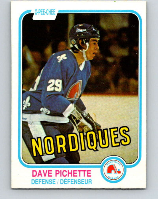 1981-82 O-Pee-Chee #280 Dave Pichette  RC Rookie Quebec Nordiques  V31472