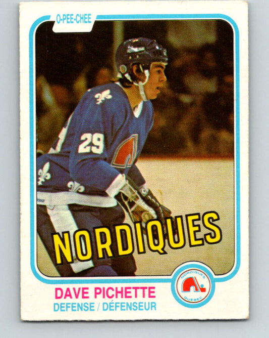 1981-82 O-Pee-Chee #280 Dave Pichette  RC Rookie Quebec Nordiques  V31473