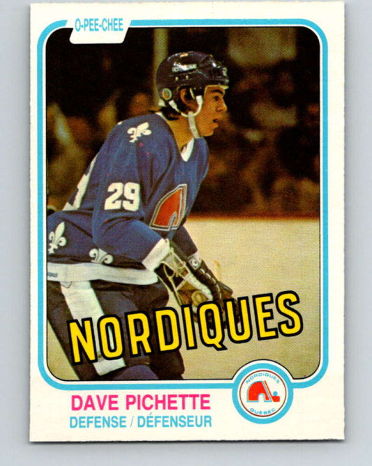 1981-82 O-Pee-Chee #280 Dave Pichette  RC Rookie Quebec Nordiques  V31474