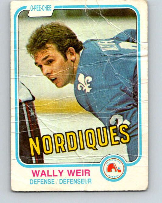 1981-82 O-Pee-Chee #284 Wally Weir  Quebec Nordiques  V31493