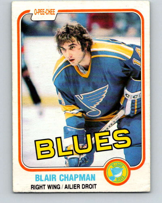 1981-82 O-Pee-Chee #291 Blair Chapman  St. Louis Blues  V31536