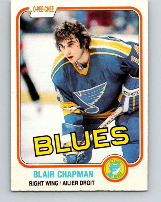 1981-82 O-Pee-Chee #291 Blair Chapman  St. Louis Blues  V31541