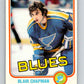 1981-82 O-Pee-Chee #291 Blair Chapman  St. Louis Blues  V31542