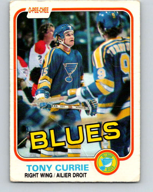 1981-82 O-Pee-Chee #292 Tony Currie  St. Louis Blues  V31548