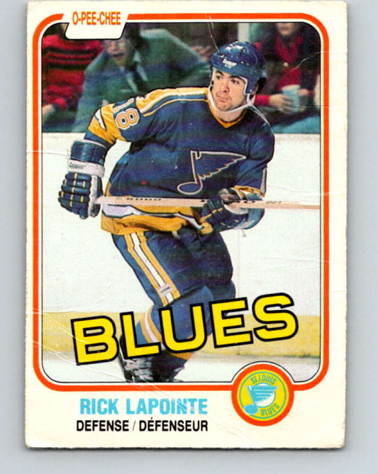 1981-82 O-Pee-Chee #295 Rick Lapointe  St. Louis Blues  V31566